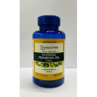 Олія вечірньої примули з ГЛК, Evening Primrose Oil, Puritan's Pride, 1300 мг, 60 гелевих капсул