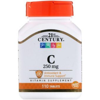 Витамин С, Vitamin C, 21st Century, 250 мг, 110 таблеток