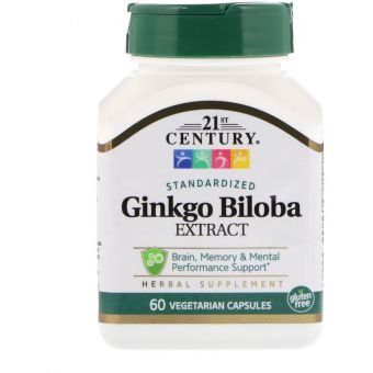 Гінкго білоба, Ginkgo Biloba, 21st Century, 60 капсул