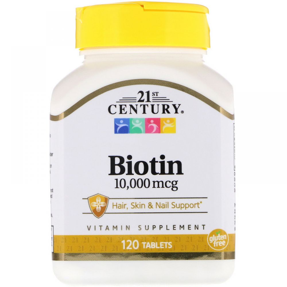 Биотин, Biotin, 21st Century, 10 000 мкг, 120 таб.