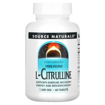 Цитруллин, L-Citrulline, Source Naturals, 1000 мг, 60 таблеток