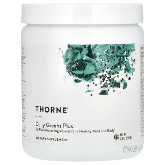 Суперфуд, Daily Greens Plus, Thorne, для здоровья разума и тела, 204 г