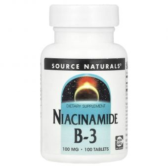 Ніацинамід (В-3), Niacinamide B-3, Source Naturals, 100 мг, 100 таблеток