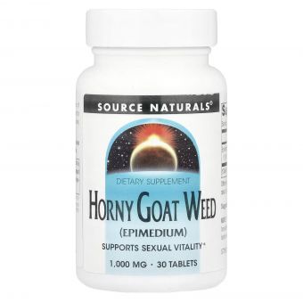 Поддержка сексуального здоровья (горянка), Horny Goat Weed (Epimedium), Source Naturals, 1000 мг, 30 таблеток