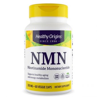 Никотинамид мононуклеотид, НМН, Nicotinamide Mononucleotide, NMN, Healthy Origins, 300 мг, 60 вегетарианских капсул