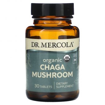 Гриб Чага, Chaga Mushroom, Dr. Mercola, органічний, 30 пігулок