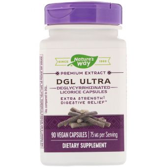 Глицирризинат солодки, DGL Ultra, Nature's Way, 75 мг, 90 капсул