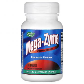 Ферменты для мышц и пищеварения, Mega-Zyme, Systemic Enzymes, Nature's Way, 100 таблеток