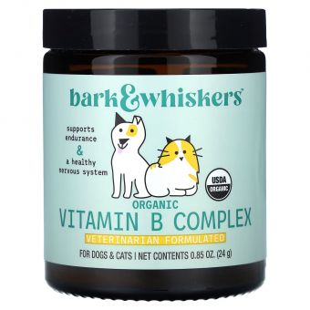 Комплекс вітамінів B, для котів та собак, Organic Vitamin B Complex, For Dogs and Cats, Bark and Whiskers, Dr. Mercola, 24 г