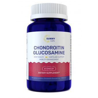 Хондроитин и глюкозамин, Chondroitin and Glucosamine Powerful, Sunny Caps, 60 капсул 