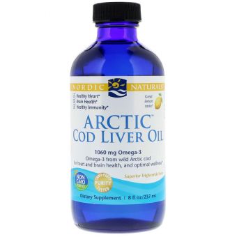 Риб'ячий жир з печінки тріски, Cod Liver Oil, Nordic Naturals, лимон, арктичний, 237 мл