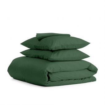 Семейный комплект постельного белья сатин GREEN CS2