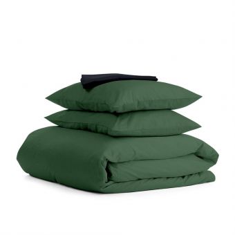 Семейный комплект постельного белья сатин GREEN CS3