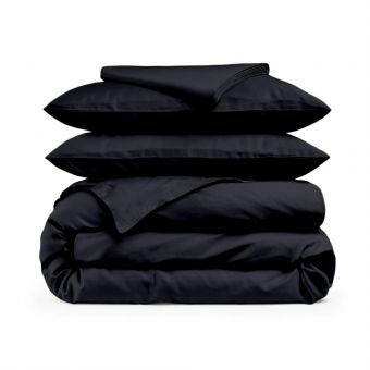 Семейный комплект постельного белья сатин BLACK CS7