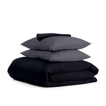 Семейный комплект постельного белья сатин BLACK CS3