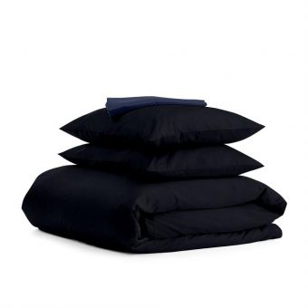 Семейный комплект постельного белья сатин BLACK CS10