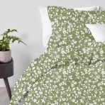 Двуспальная постель с простыней на резинке OLIVE FLOWERS CS1