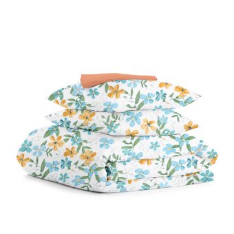 Семейный комплект постельного белья MINT FLOWERS CS3