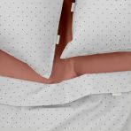 Двоспальна постіль з простирадлом на резинці MINI DOTS CS10