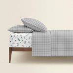 Двуспальная постель с простыней на резинке GREY GEOMETRY CS7