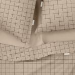 Двуспальная постель с простыней на резинке BEIGE GEOMETRY CS10