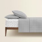 Двуспальная постель с простыней на резинке GREY GEOMETRY CS14