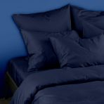 Двуспальная постель сатин с простыней на резинке BLUE