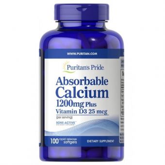 Absorbable Calcium 1200 mg Plus vitamin D3 2,5 mg - 100 Softgels