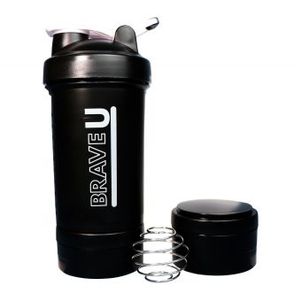 Shaker with containers 3 in 1 - 600ml Black