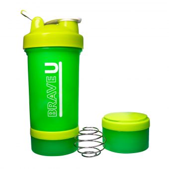 Shaker with containers 3 in 1 - 600ml Light green