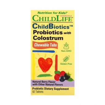 Probiotics with Colostrum Chewable - 90 tabs Natural Berry