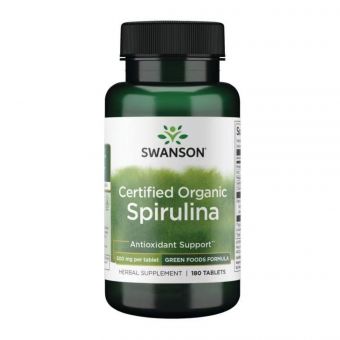 Certified Organic Spirulina 500mg - 180 tabs