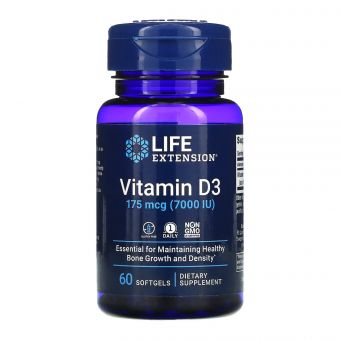 Vitamin D3 175 mcg (7000 IU) - 60 softgels 