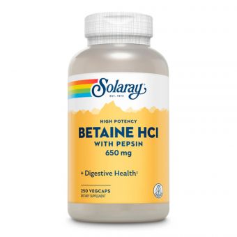 High Potency Betaine HCl with Pepsin 650mg - 250 veg caps