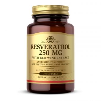 Resveratrol 250mg with Red Wine Extract - 30 softgels