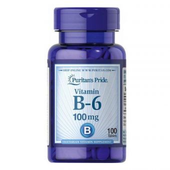 Vitamin B-6 (Pyridoxine Hydrochloride) 100mg - 100tabs (Затерта дата)