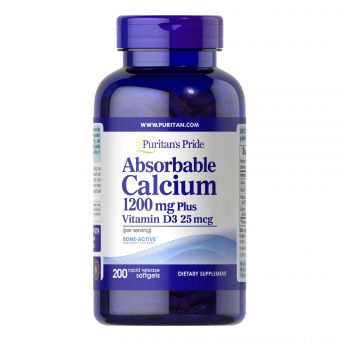 Absorbable Calcium 1200mg Plus Vitamin D3 25mcg - 200 softgels