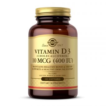 Vitamin D3 (Cholecalciferol) 10 mcg (400 IU) - 100 softgels