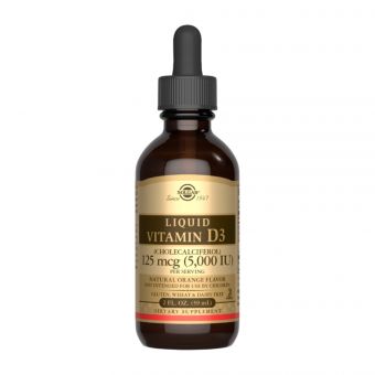 Liquid Vitamin D3 (Cholecalciferol) 125 mcg (5,000 IU) - 59ml Natural Orange