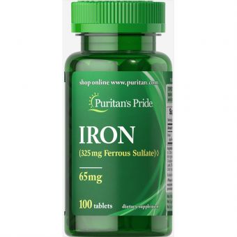 Iron Ferrous Sulfate 65 mg - 100 Tablets