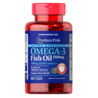 Omega-3 Fish Oil Extra Strength 1500 mg (450 mg Active Omega-3) 60 Softgels