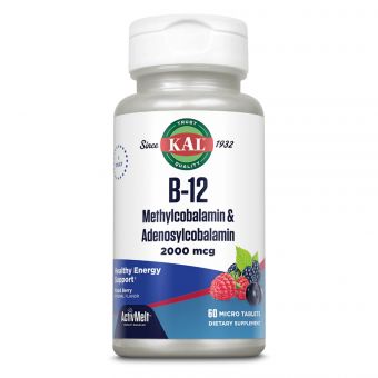 B-12 Methylcobalamin and Adenosylcobalamin 2000mcg - 60 tabs