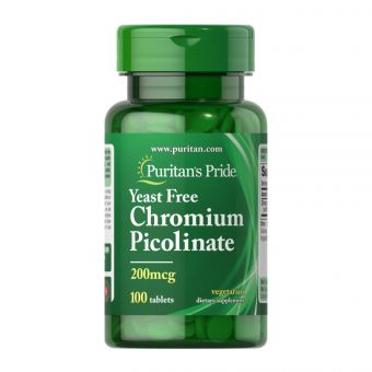 Chromium Picolinate 200 mcg Yeast Free - 100 tabs