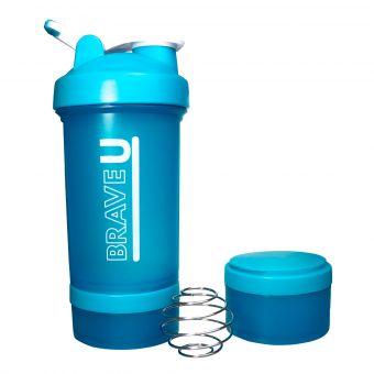 Shaker with containers 3 in 1 - 600ml Blue