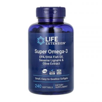 Super Omega-3 EPA/DHA Fish Oil Sesame Lignans & Olive Extract	- 240 softgels