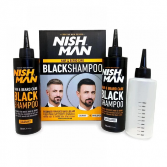 Шампунь для маскування сивини Nishman Hair&Beard Care Black Shampoo Bundle 2 x 200 мл