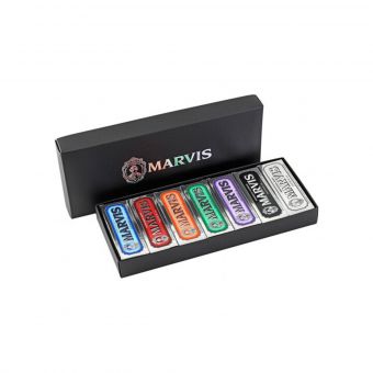 Подарочная коробка Marvis 7 Flavours Box 7x25мл (Classic Strong, Whitening, Aquatic, Ginger, Licorice, Jasmin , Cinnamon)