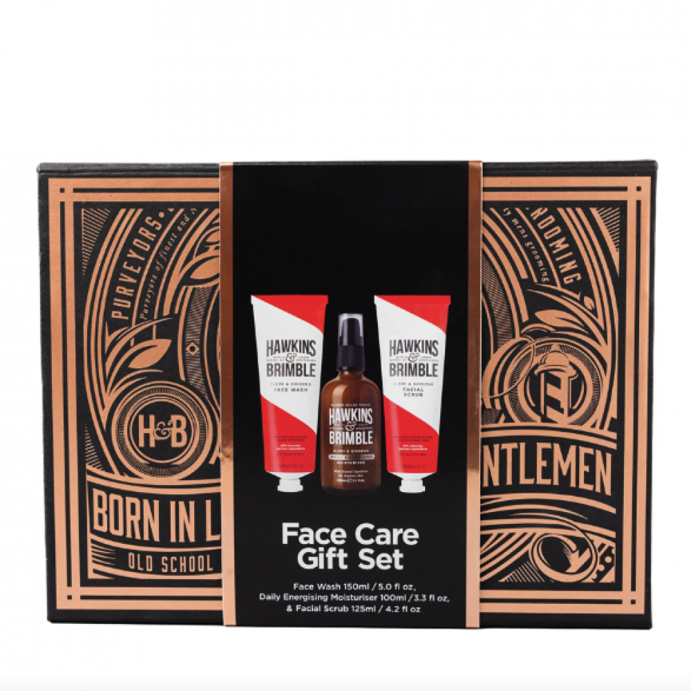 Подарочный бокс Hawkins&Brimble Face Gift box (daily moisturiser + facial scrub + face wash)