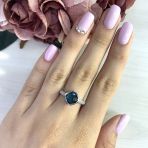 Серебряное кольцо Tiva с топазом Лондон Блю 1.758ct, вес изделия 2,68 гр (2019930) 17 размер