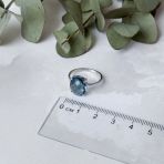 Серебряное кольцо Tiva с топазом Лондон Блю 3.774ct, вес изделия 2,49 гр (2020165) 18 размер